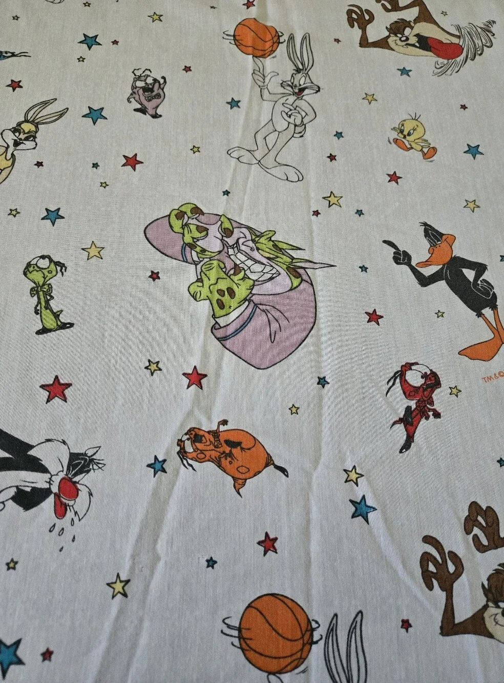 Vintage 1996 Space Jam Looney Tunes Twin Sheet Set Bibb Company Bugs Bunny